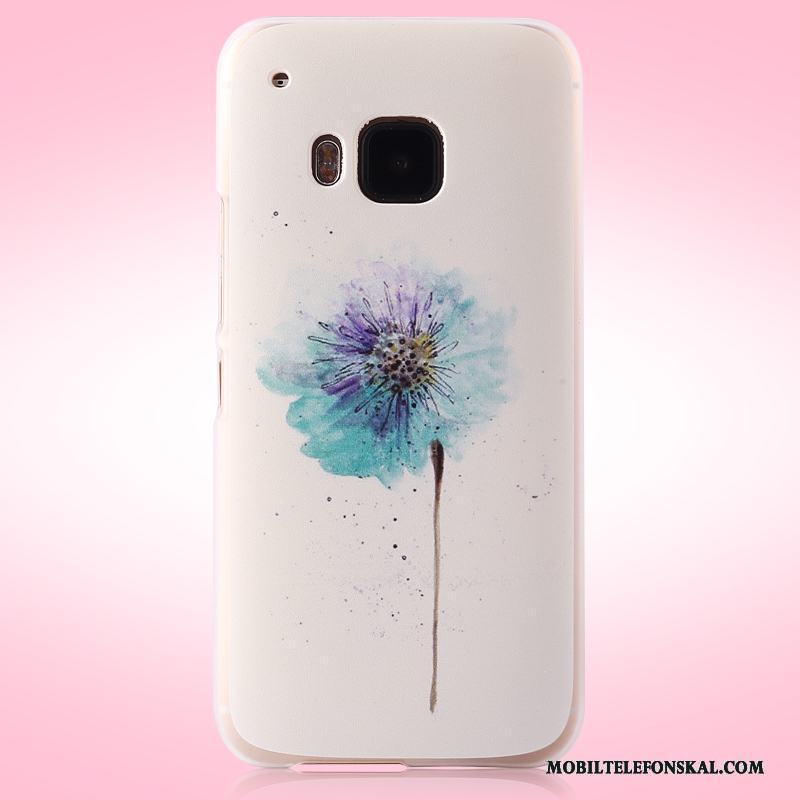 Htc One M9 Skal Telefon Rosa Blommor Nubuck Målade Fodral Mobil Telefon