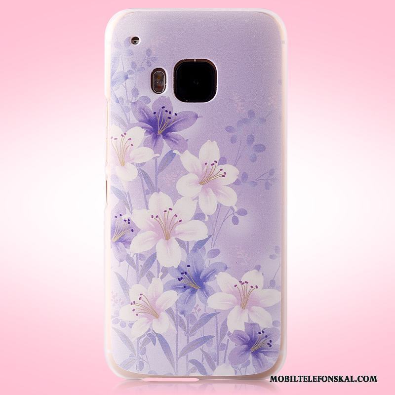 Htc One M9 Skal Telefon Rosa Blommor Nubuck Målade Fodral Mobil Telefon