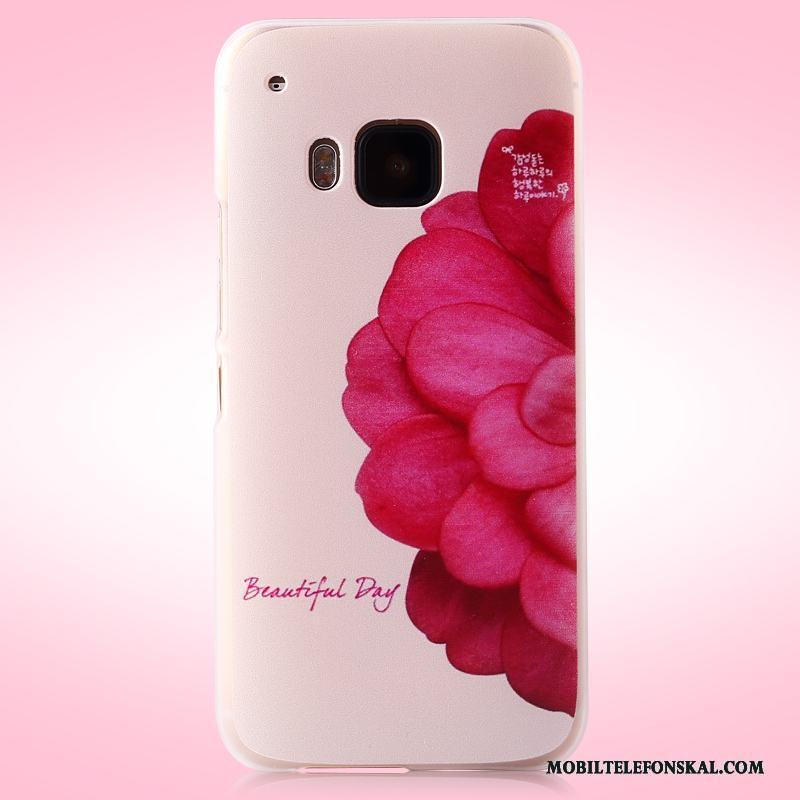 Htc One M9 Skal Telefon Rosa Blommor Nubuck Målade Fodral Mobil Telefon