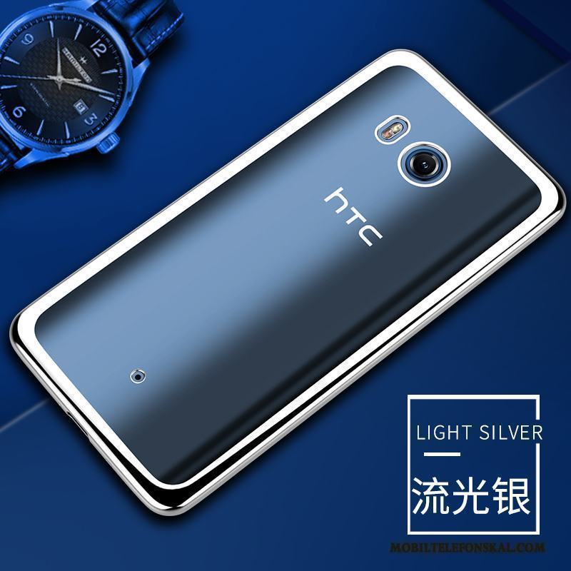 Htc U11 Fallskydd Fodral Silikon Transparent Guld Mjuk Skal