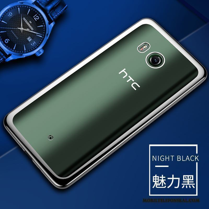 Htc U11 Fallskydd Fodral Silikon Transparent Guld Mjuk Skal