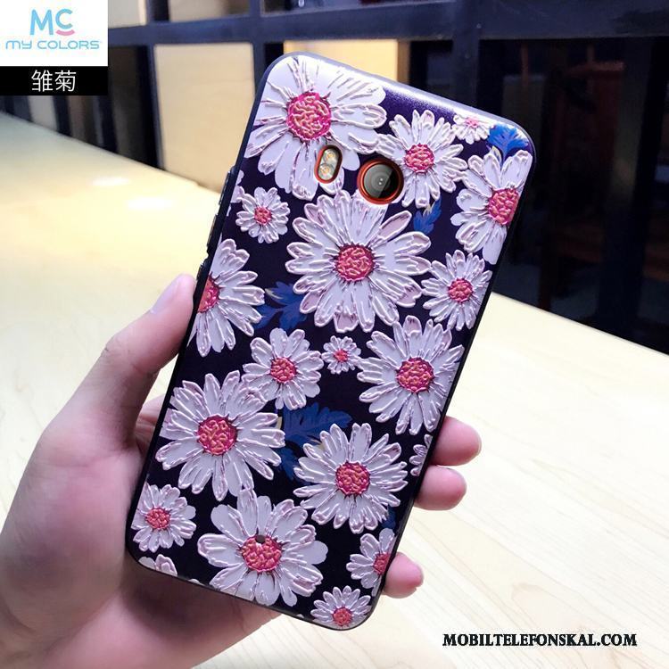 Htc U11 Tecknat Mjuk Fallskydd Fodral Rosa Lättnad Skal Telefon