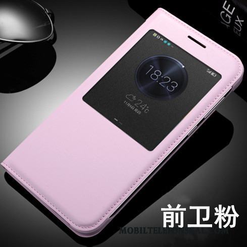 Huawei Ascend G7 Clamshell Guld Fodral Läderfodral Skal Telefon Skydd Mobil Telefon