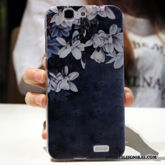 Huawei Ascend G7 Fodral Skal Telefon Mjuk Ljusblå Silikon Skydd Fallskydd