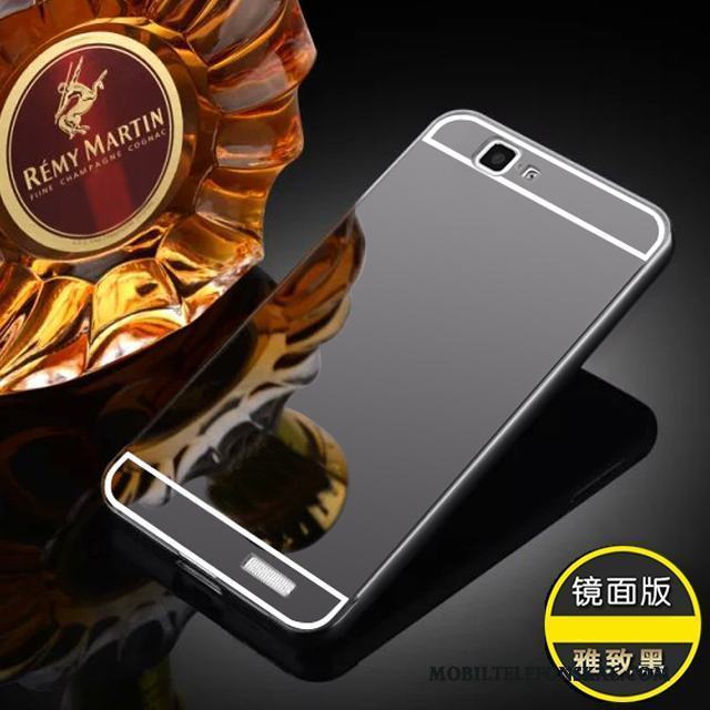 Huawei Ascend G7 Frame Rosa Fodral Skal Telefon Fallskydd Bakre Omslag Metall