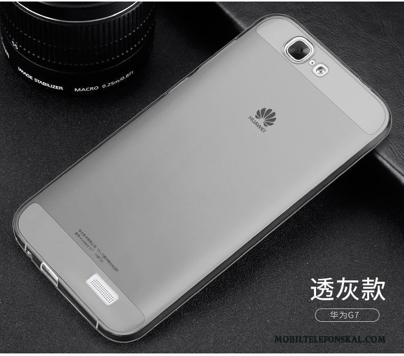 Huawei Ascend G7 Ljusblå Fodral Silikon Transparent Skal Telefon Skydd Lätt Och Tunt