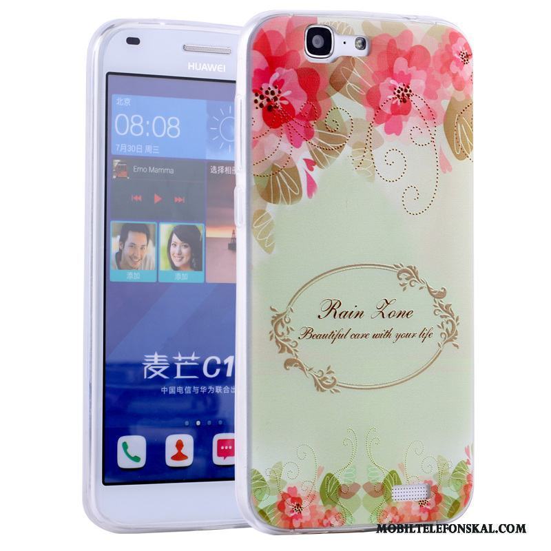 Huawei Ascend G7 Mjuk Tecknat Fallskydd Rosa Silikon Skal Telefon All Inclusive