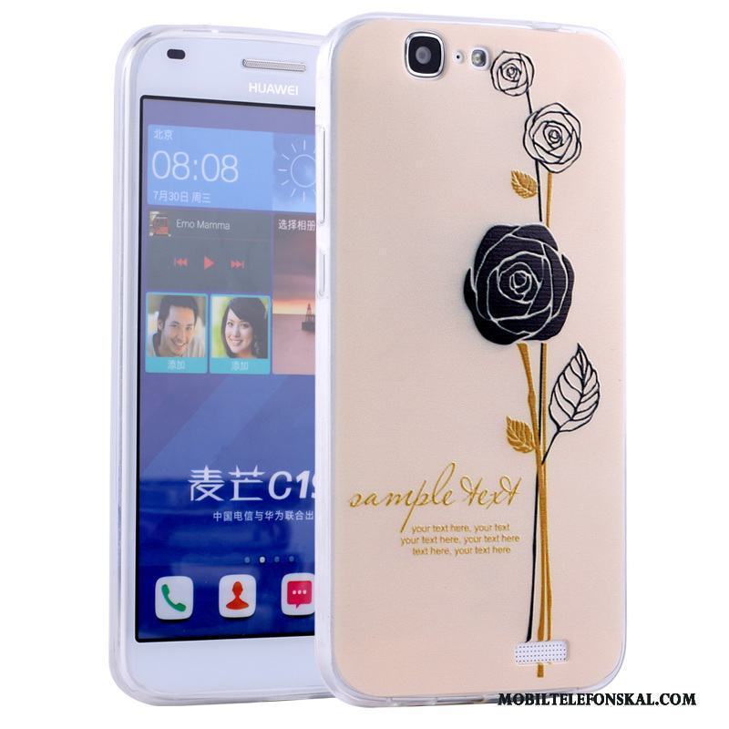 Huawei Ascend G7 Mjuk Tecknat Fallskydd Rosa Silikon Skal Telefon All Inclusive