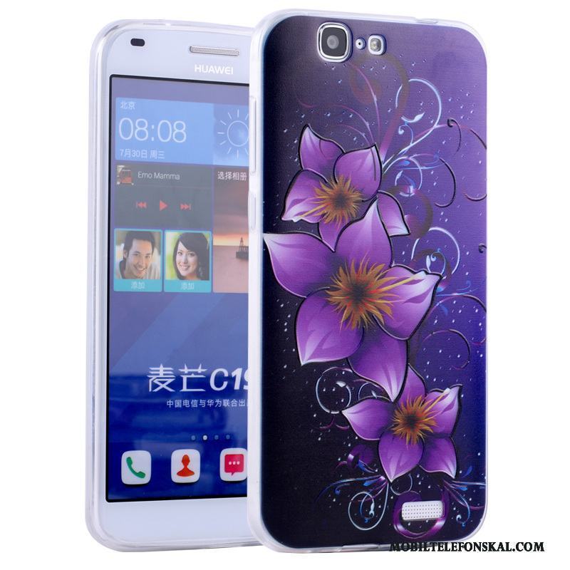 Huawei Ascend G7 Mjuk Tecknat Fallskydd Rosa Silikon Skal Telefon All Inclusive