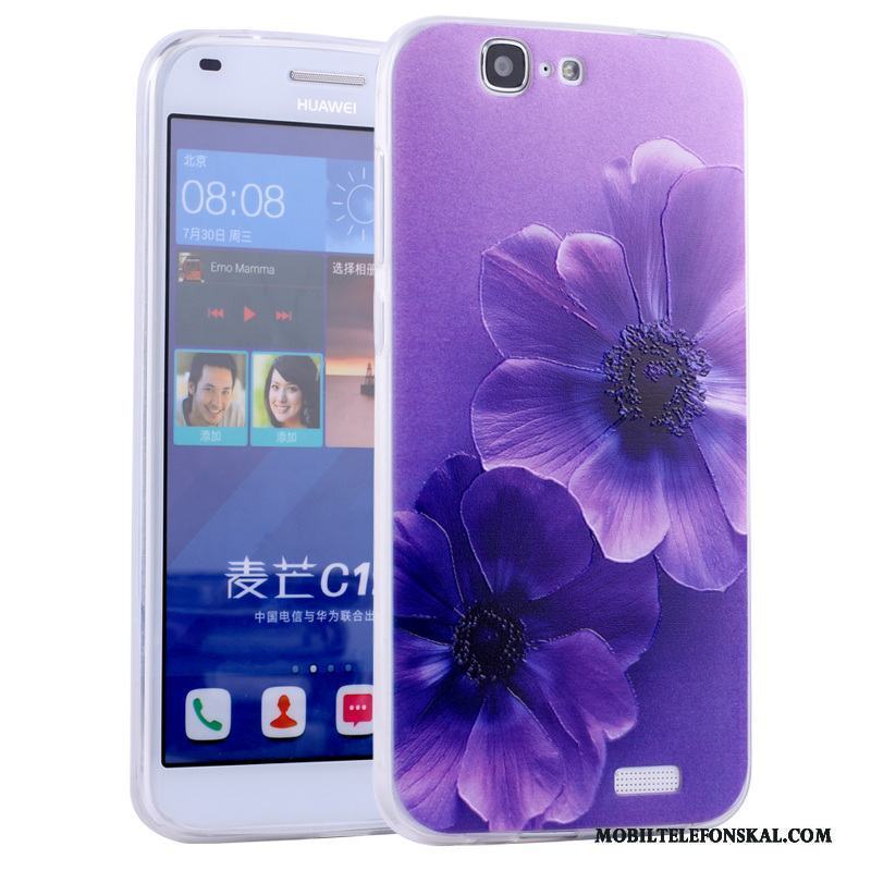 Huawei Ascend G7 Mjuk Tecknat Fallskydd Rosa Silikon Skal Telefon All Inclusive