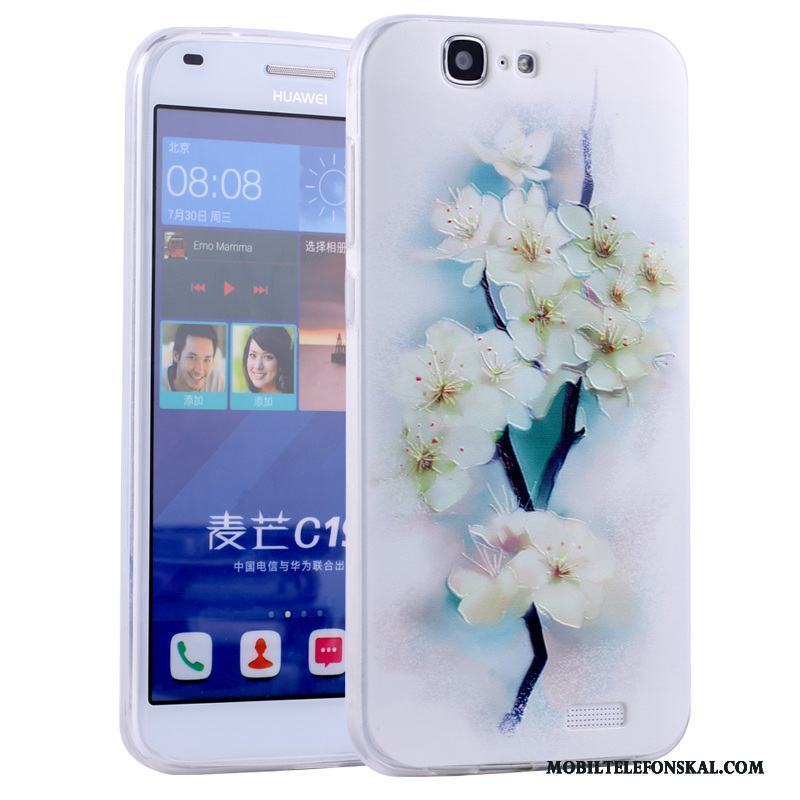 Huawei Ascend G7 Mjuk Tecknat Fallskydd Rosa Silikon Skal Telefon All Inclusive