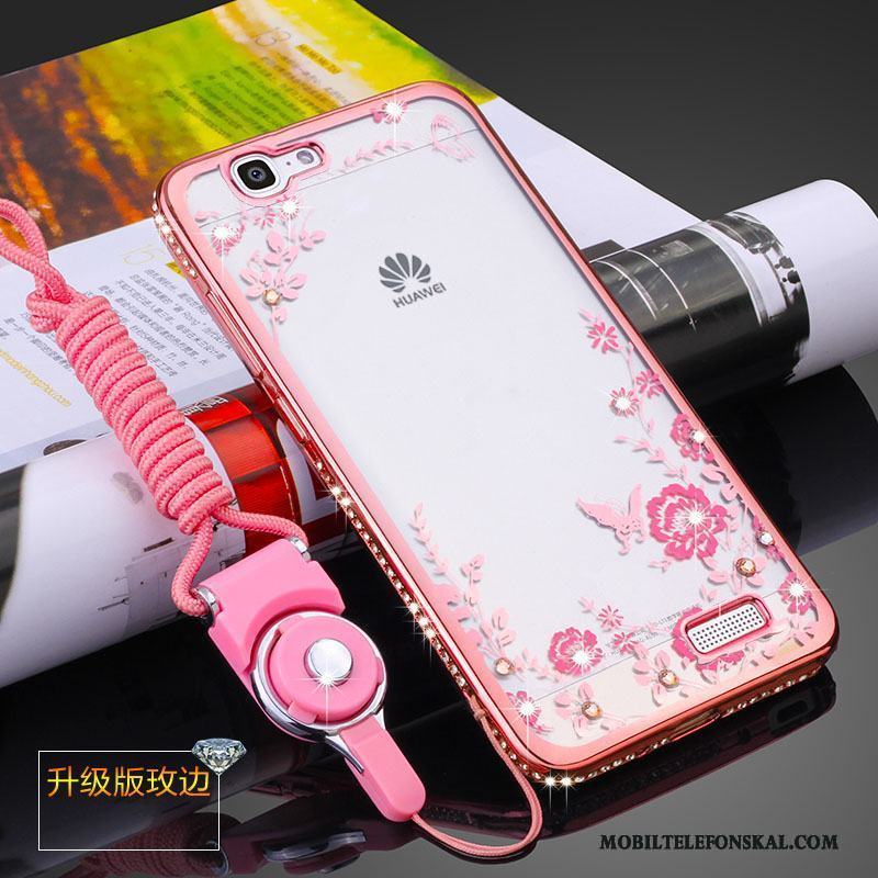 Huawei Ascend G7 Silikon Skydd Rosa Skal Telefon Hängsmycken Mjuk Fallskydd