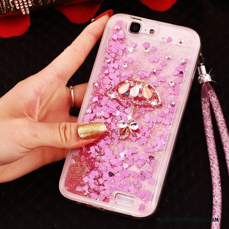 Huawei Ascend G7 Skal Spänne Strass Fodral Skydd Rosa Ring Kvicksand