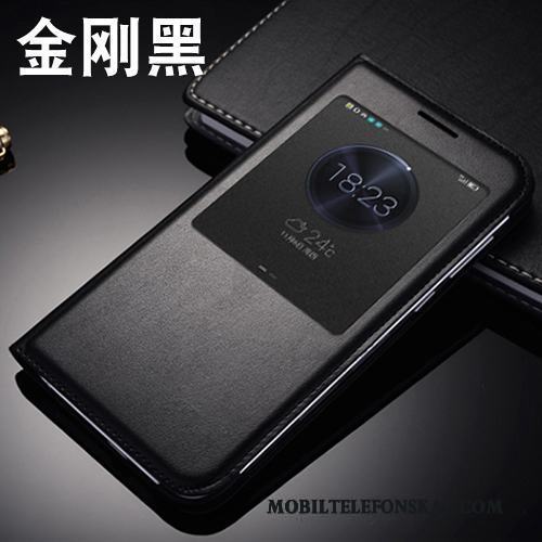 Huawei Ascend G7 Skydd Mobil Telefon Läderfodral Täcka Fallskydd Skal Telefon Grå