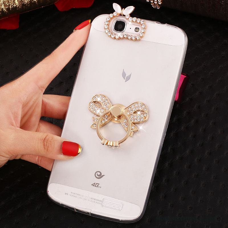 Huawei Ascend G7 Strass Purpur Skal Telefon Silikon Fodral Mjuk Skydd