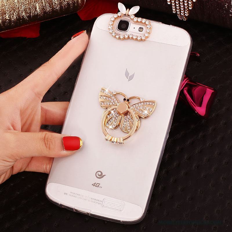 Huawei Ascend G7 Strass Purpur Skal Telefon Silikon Fodral Mjuk Skydd