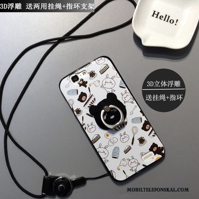 Huawei Ascend G7 Tecknat Mjuk Trend Silikon Skal Telefon Ljusblå Fodral