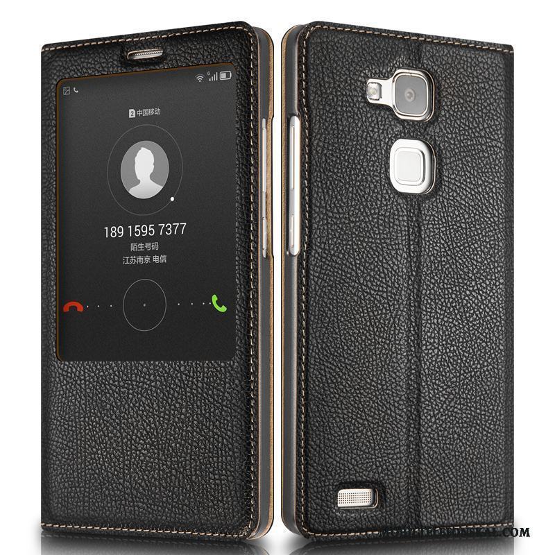 Huawei Ascend Mate 7 Röd Business Skydd Fodral Fallskydd Clamshell Skal Telefon
