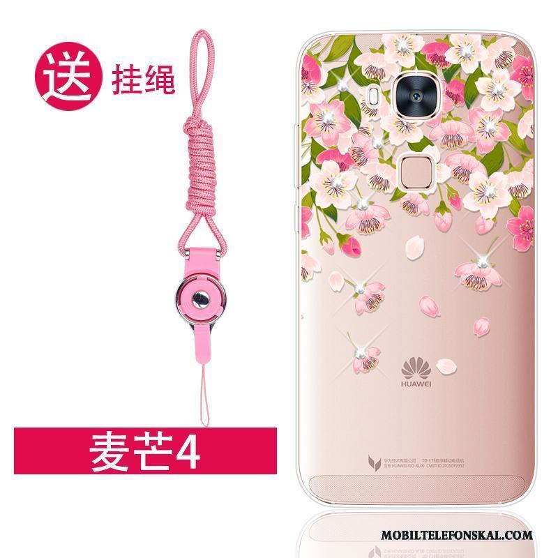 Huawei G7 Plus Fallskydd Rosa Fodral Strass Silikon Mjuk Skal Telefon