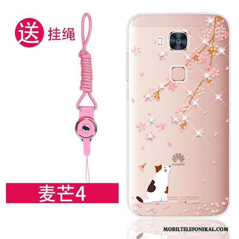 Huawei G7 Plus Fallskydd Rosa Fodral Strass Silikon Mjuk Skal Telefon