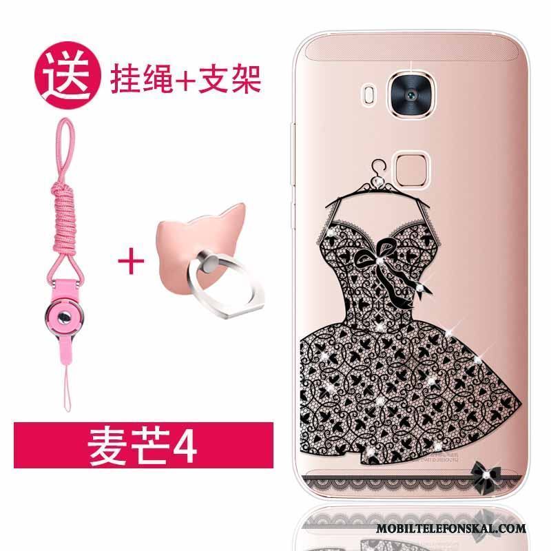 Huawei G7 Plus Fallskydd Rosa Fodral Strass Silikon Mjuk Skal Telefon