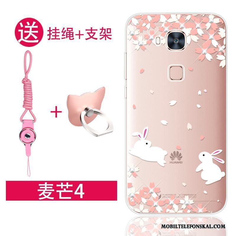 Huawei G7 Plus Fallskydd Rosa Fodral Strass Silikon Mjuk Skal Telefon