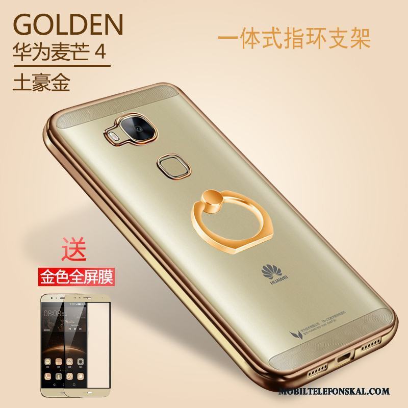 Huawei G7 Plus Fallskydd Silikon Skal Telefon Transparent Guld Magnetic Fodral