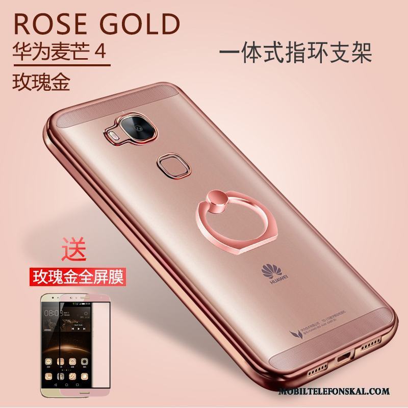 Huawei G7 Plus Fallskydd Silikon Skal Telefon Transparent Guld Magnetic Fodral