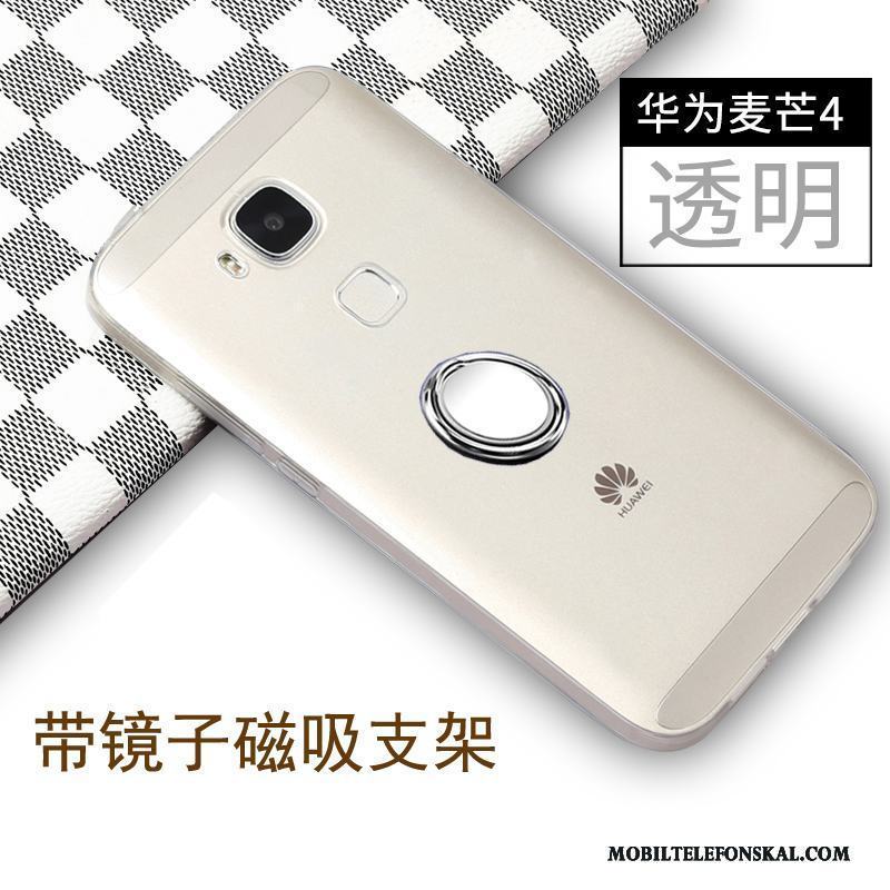 Huawei G7 Plus Fallskydd Silikon Skal Telefon Transparent Guld Magnetic Fodral