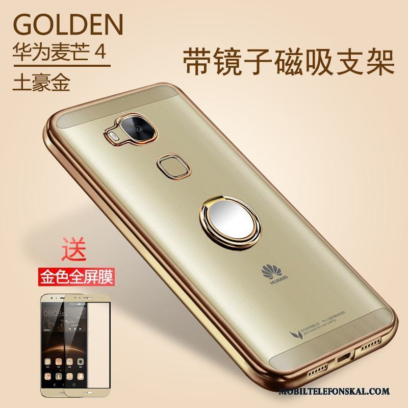 Huawei G7 Plus Fallskydd Silikon Skal Telefon Transparent Guld Magnetic Fodral