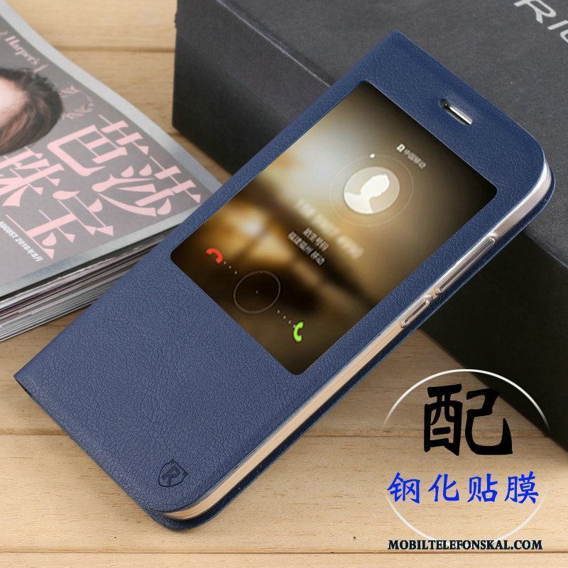 Huawei G7 Plus Fodral Skal Telefon Läderfodral Blå Täcka