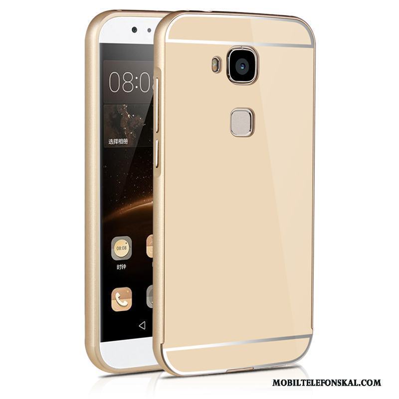 Huawei G7 Plus Frame Bakre Omslag Fallskydd Skal Telefon Fodral Rosa Metall