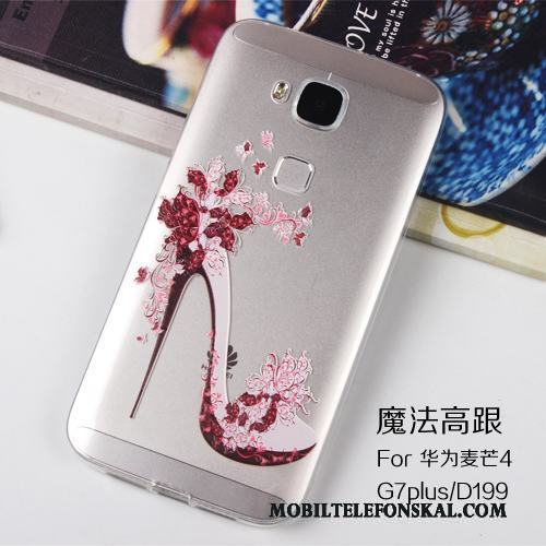 Huawei G7 Plus Lättnad Rosa Mobil Telefon Skydd Transparent Fodral Skal Telefon