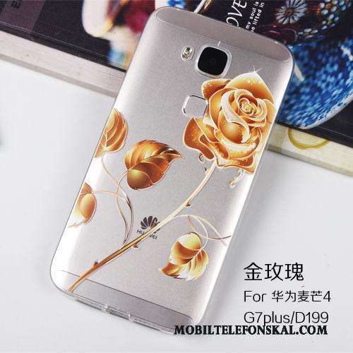 Huawei G7 Plus Lättnad Rosa Mobil Telefon Skydd Transparent Fodral Skal Telefon