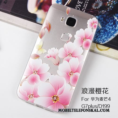 Huawei G7 Plus Lättnad Rosa Mobil Telefon Skydd Transparent Fodral Skal Telefon