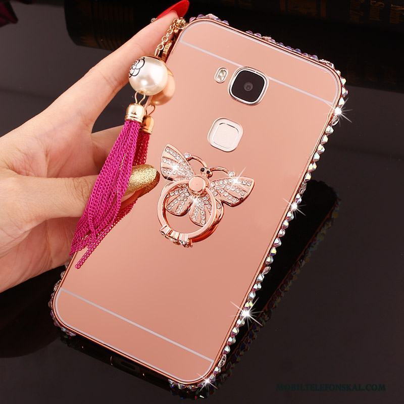 Huawei G7 Plus Rosa Metall Fodral Fallskydd Skal Telefon Ring