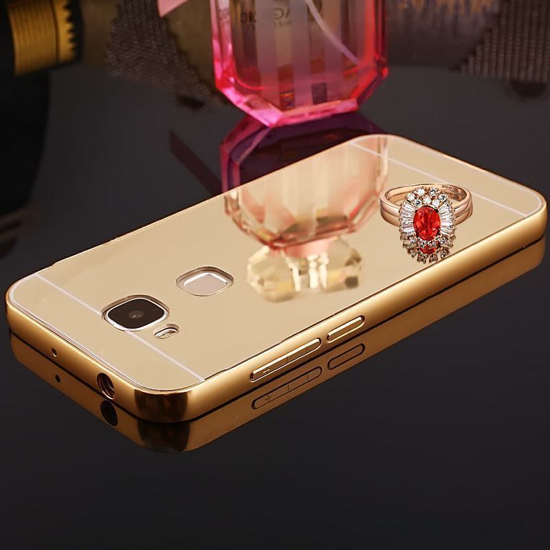 Huawei G7 Plus Skal Frame Skydd Metall Kristall Rosa Guld Fodral Spegel