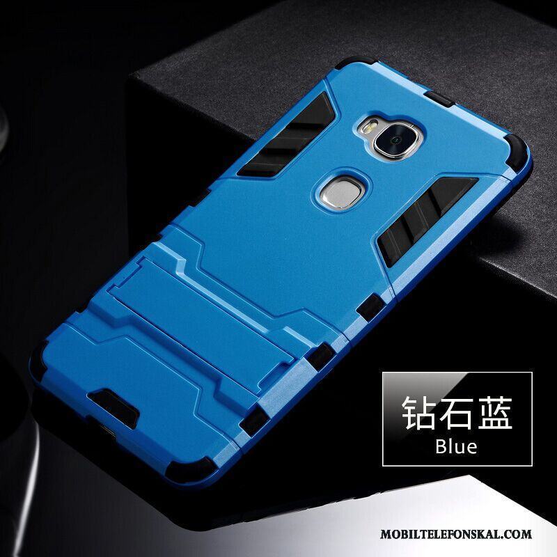 Huawei G7 Plus Skal Hård Nubuck Silikon Trend Mörkblå Mjuk