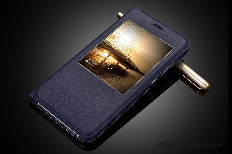 Huawei G7 Plus Skydd Läderfodral Täcka Skal Telefon Dvala Skärmskydd Film Härdning