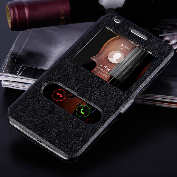 Huawei G7 Plus Skydd Mobil Telefon Skal Läderfodral Blå Clamshell Telefon