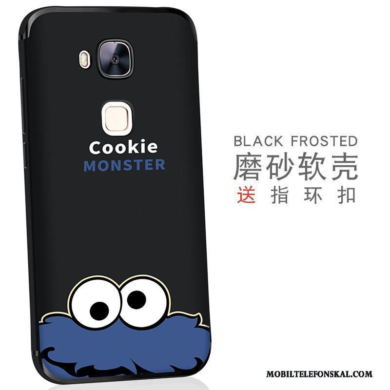 Huawei G7 Plus Skydd Silikon Nubuck Svart Skal Telefon Bakre Omslag Mjuk