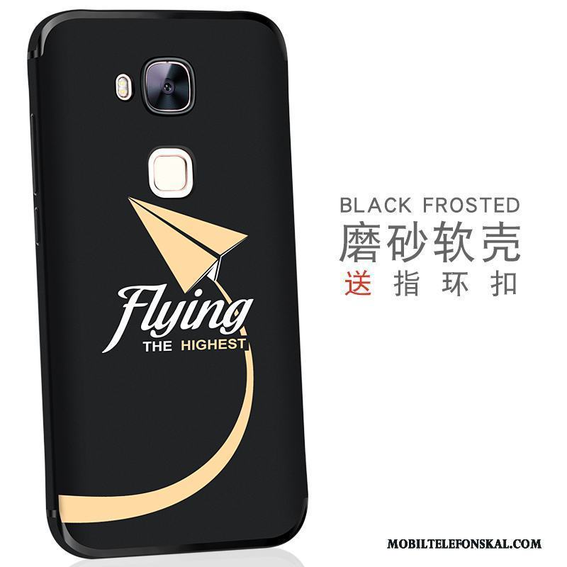 Huawei G7 Plus Skydd Silikon Nubuck Svart Skal Telefon Bakre Omslag Mjuk