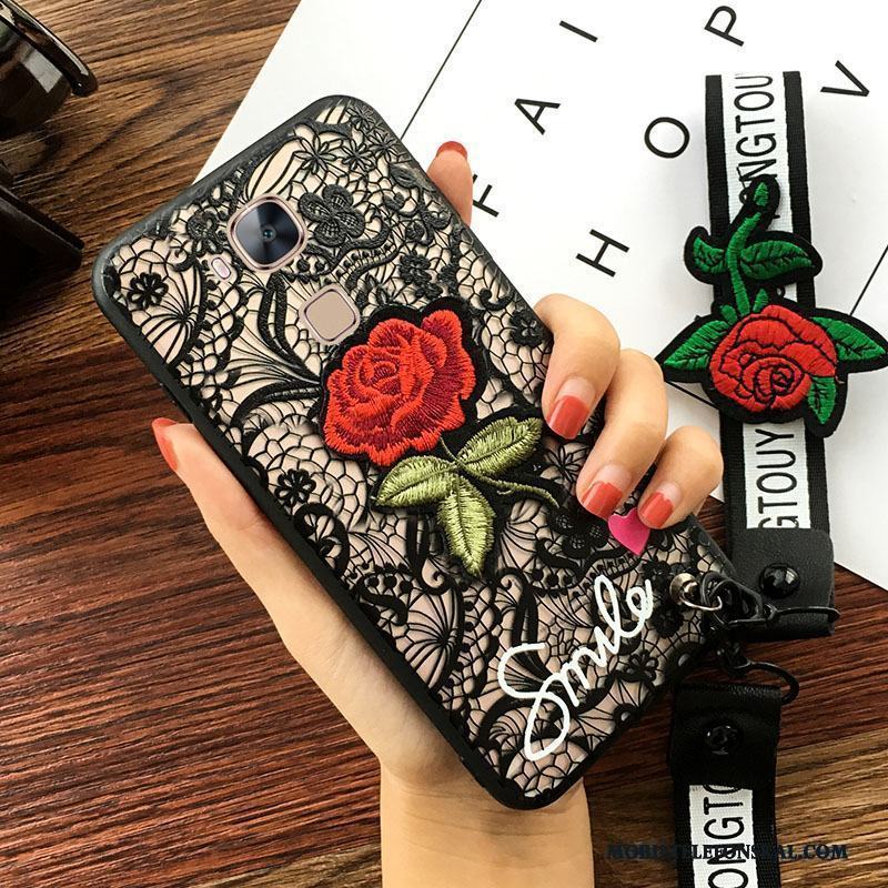 Huawei G7 Plus Vit Skal Telefon Trend Skydd Mjuk Blommor