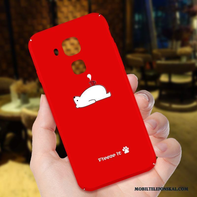 Huawei G9 Plus All Inclusive Mini Fodral Nubuck Mönster Röd Skal Telefon