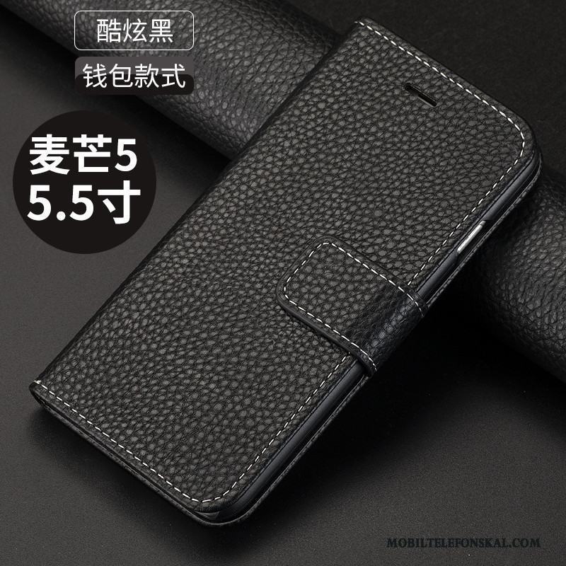 Huawei G9 Plus Clamshell Skal Telefon Läderfodral Guld All Inclusive Fallskydd