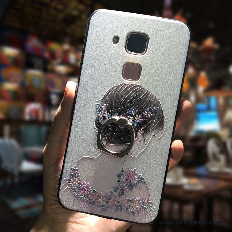 Huawei G9 Plus Fallskydd Skal Telefon Vit All Inclusive Nubuck Fodral Trend