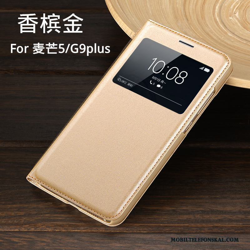 Huawei G9 Plus Fodral Guld Clamshell Pu Läderfodral Skydd Skal Telefon