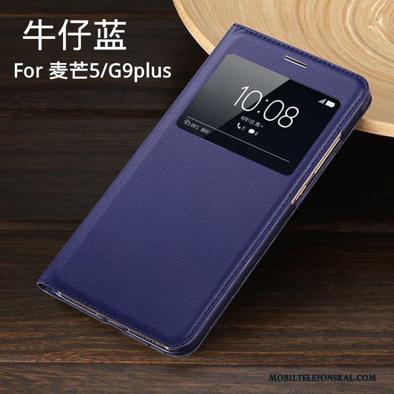 Huawei G9 Plus Fodral Guld Clamshell Pu Läderfodral Skydd Skal Telefon