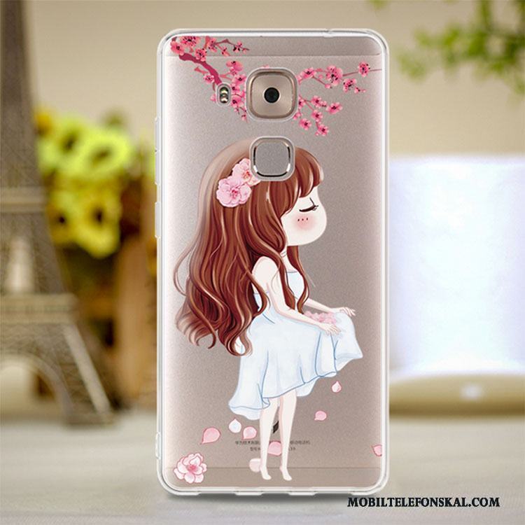 Huawei G9 Plus Fodral Rosa Mjuk Pulver Transparent Skal Telefon Silikon