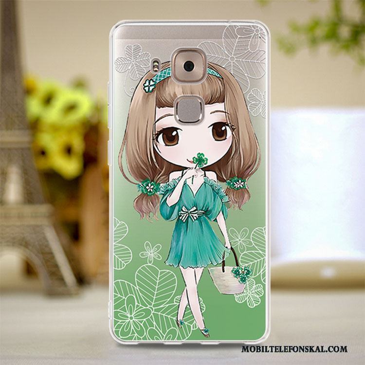 Huawei G9 Plus Fodral Rosa Mjuk Pulver Transparent Skal Telefon Silikon